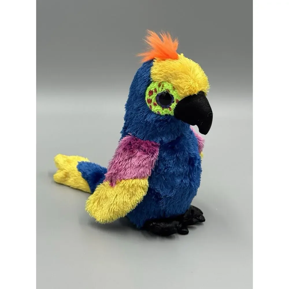 Ty Beanie Boos WYNNIE Macaw Parrot Rainbow Multi-Colored Plush 6” Stuffed Animal